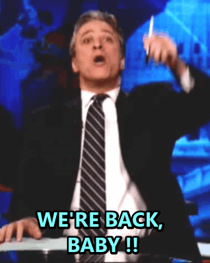 Jon Stewart GIF. Gifs Filmsterren Jon stewart Reactie Gangster Daily show 