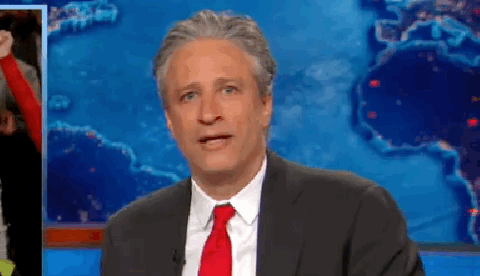 Jon Stewart GIF. Verward Gifs Filmsterren Jon stewart Wat Huh 