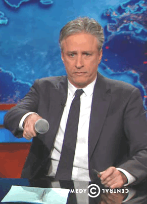 Jon Stewart GIF. Gifs Filmsterren Jon stewart Mic druppel Daily show 