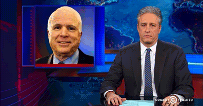 Jon Stewart GIF. Verward Gifs Filmsterren Jon stewart Wat Huh 