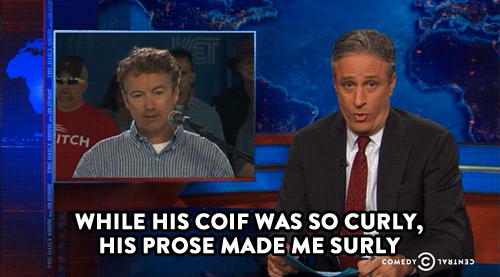 Jon Stewart GIF. Artiesten Miley cyrus Gifs Filmsterren Jon stewart John oliver 