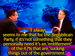 Jon Stewart GIF. Gifs Filmsterren Jon stewart Reactie Gangster Daily show 