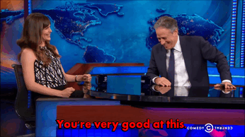 Jon Stewart GIF. Gifs Filmsterren Jon stewart Reactie Daily show Je maniacs 