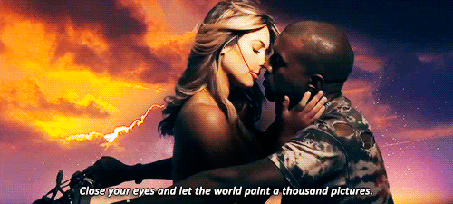 Artiesten ellen Gifs Kanye west muziekvideo Kim Kardashian kanye gebonden 2 kimye kim k 