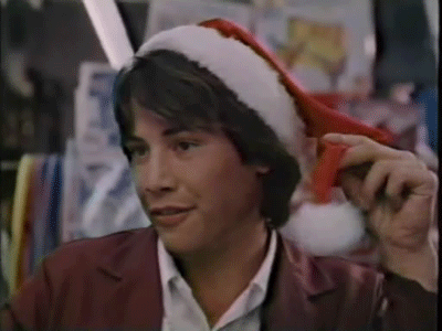 Keanu Reeves GIF. Kerst Kerstmuts Gifs Filmsterren Keanu reeves Jong Celebrity kerst 