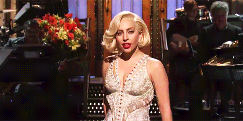 Lady Gaga GIF. Grappig Artiesten Justin timberlake Lady gaga Gifs Gelukkige dans Kristen wiig 