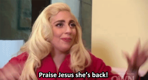 Artiesten Lady gaga Gifs opgewonden Jezus lof 