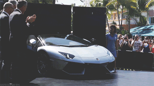 Voertuigen Vervoer Lamborghini Gifs auto&amp;#39;s exotisch aventador LP700 roadster miami onthull 