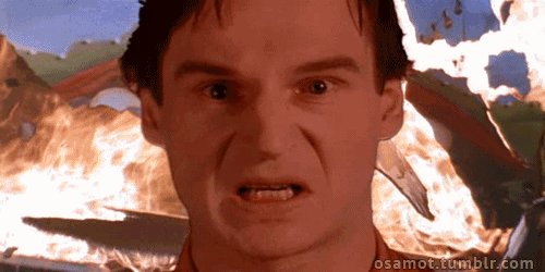 Liam Neeson GIF. Boos Gifs Filmsterren Liam neeson Rage Wraak Sam raimi Donkere man Peyton westlake 