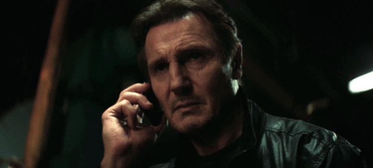 Liam Neeson GIF. Gifs Filmsterren Liam neeson Taken Veel geluk 