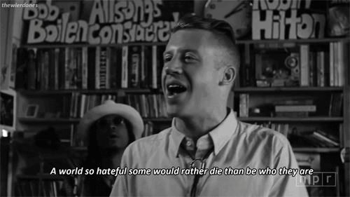 Artiesten Gifs Macklemore songteksten wereld zo hatelijk 