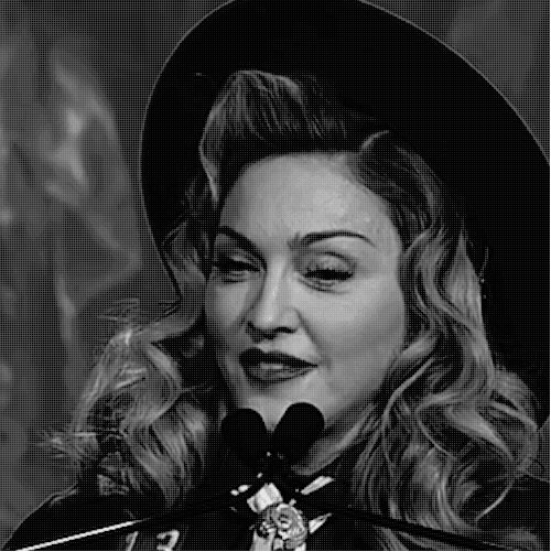 Artiesten Madonna Gifs wenk zwart en wit music 