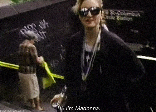Artiesten Madonna Gifs wenk zwart en wit music 