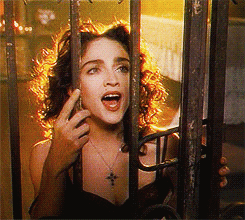 Madonna GIF. Artiesten Madonna Zonnebril Gifs &amp;#39;80 Zwart en wit Fotoshoot 