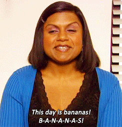 Mindy Kaling GIF. Bananen Gifs Filmsterren Mindy kaling 1000 The office Kelly kapoor 