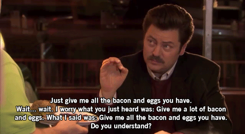 Nick Offerman GIF. Tv Gifs Filmsterren Nick offerman Ron swanson Parks and recreation Speeches 