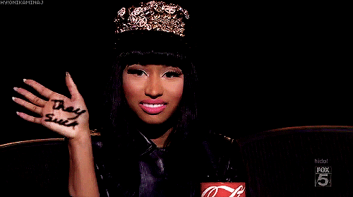 Artiesten Gifs Nicki minaj american idol brandwond zuigen 