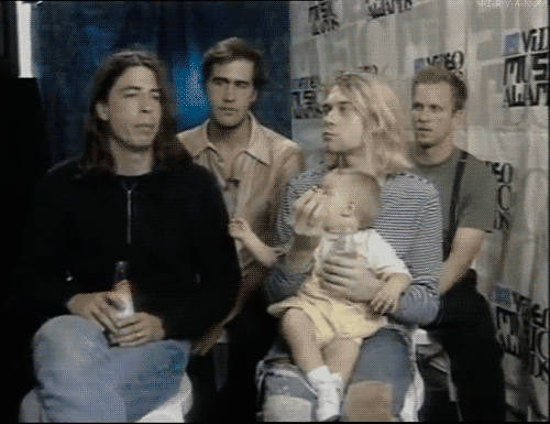 Grappig Schattig Baby Sexy Gifs nirvana  grunge kurt cobain Dave Grohl Krist Novoselic 