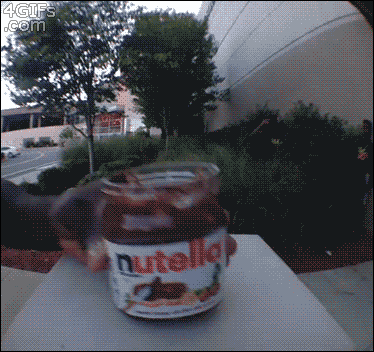 Eten en drinken Lol Gifs Nutella val haar een val 