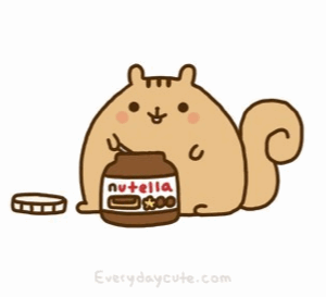 Nutella GIF. Eten en drinken Chibi Eekhoorn Kat Gifs Nutella Aanbiddelijk Pusheen Kostelijk 