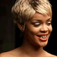 Rihanna GIF. Artiesten Tong Rihanna Blij Gifs Reactie Glimlach 