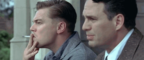 Film Films en series Shutter island Roken Sigaret Leonardo dicaprio Gifs Filmsterren gek werkend realiteit 
