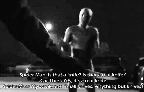 Spiderman Films en series Gifs Filmsterren Andrew Garfield Emma stone snl de Amazing Spiderman 2 q1 