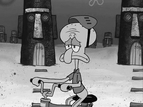 Spongebob Films en series Tv Gezicht Patrick Zwart Gifs verdrietig zwart en wit 
