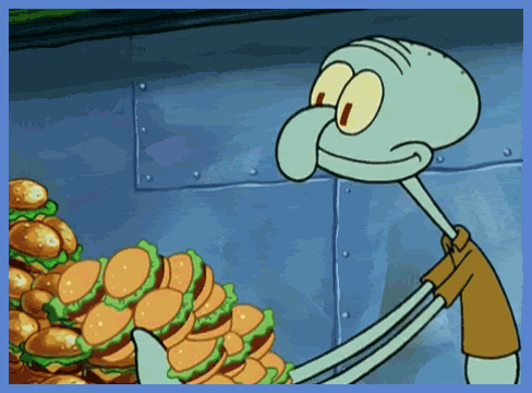 Spongebob Films en series School Voedsel Gifs het eten Octo Krabburger de klassiekers jongens wachtrij 
