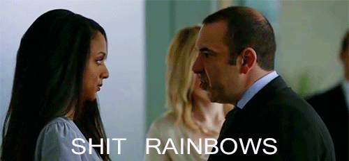 Films en series Gifs Suits louis litt stront regenbogen 