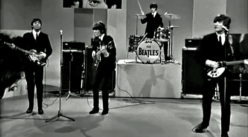 Muziek Artiesten The beatles Gifs wijnoogst band zwart en wit Paul McCartney john lennon George Ha 