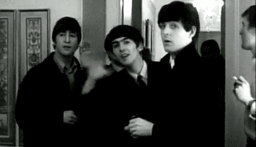 Muziek Artiesten George The beatles Gifs wijnoogst oud zwart en wit Paul McCartney john lennon ri 