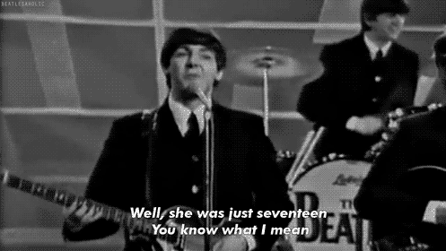 Muziek Artiesten The beatles Gifs wijnoogst zwart en wit Paul McCartney 
