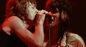 The Rolling Stones GIF. Artiesten Gifs The rolling stones Gelukkig Mick jagger Keith richards 1973 