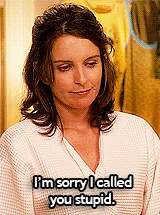 Amy Poehler GIF. Dom Sorry Gifs Filmsterren Amy poehler Tina fey Het spijt me Baby mama 