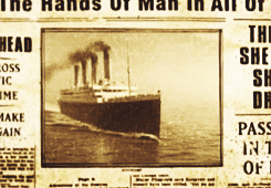 Titanic GIF. Films en series Titanic Gifs Krant Sepia Onzinkbaar 