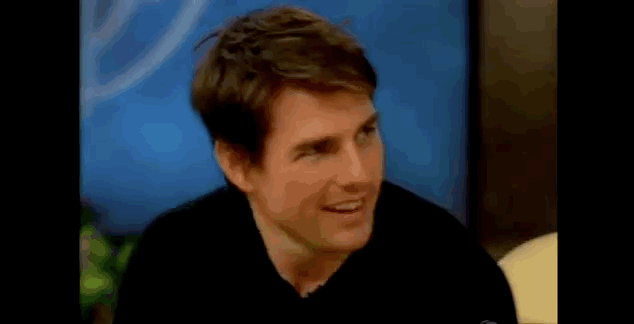 Tom Cruise GIF. Verliefd Gifs Filmsterren Tom cruise Opgewonden Jumping Divan Bank sprong 