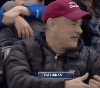 Tom Hanks GIF. Gifs Filmsterren Tom hanks Spel Ge&euml;rgerd Kauwen Gom Side eye Sarah jessica parker 