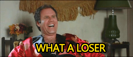 Will Ferrell GIF. Gifs Filmsterren Will ferrell Verliezer Wedding crashers Wat een loser 
