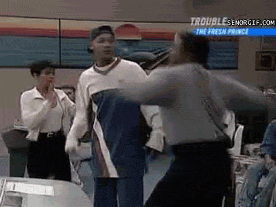 The fresh prince of bel air Gifs Filmsterren Will smith borsten bezeten kfc dijen Colonel Sanders 