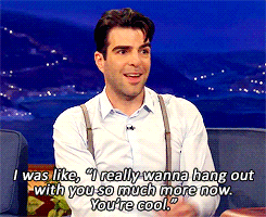 Zachary Quinto GIF. Televisie Gifs Filmsterren Zachary quinto Daily show 