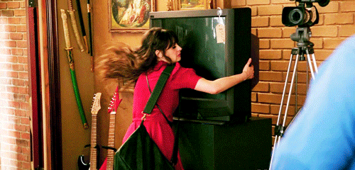 Zooey Deschanel GIF. Gifs Filmsterren Zooey deschanel Glimlach Verwonderd Verlegen Awards 