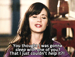 Zooey Deschanel GIF. Gifs Filmsterren Zooey deschanel Reacties Idk Onzeker 