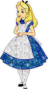 Alice in wonderland Glitter plaatjes 