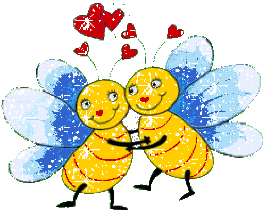 Bijen Glitter plaatjes Twee Bijtjes Die Verliefd Zijn Geworden En Daardoor Blauwe Vleugels Hebben Gekregen