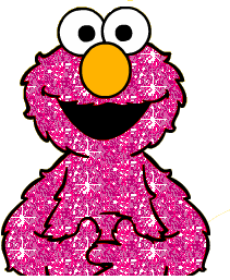 Cartoons Glitter plaatjes Elmo Roze Glitter