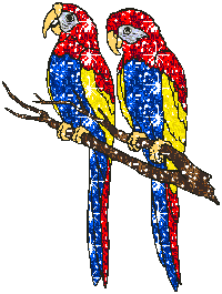 Dieren Glitter plaatjes Papegaaien
