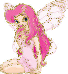 Elfjes Glitter plaatjes Roze Elfje Verlegen Blik Glitter