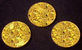 Glitter plaatjes Goud en zilver Gouden Munten