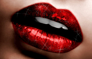 Lippen Glitter plaatjes Mond Rode Lippen Witte Tanden 